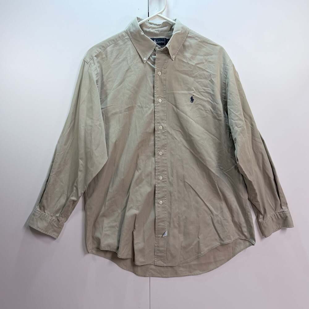 Ralph Lauren Men's Long Sleeve Button-Down Shirt in Khaki